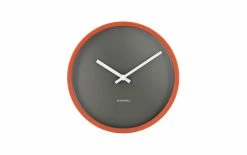 Remember Horloge Murale Mocca Ø 30 Cm, Gris/Orange - Horloge Murale