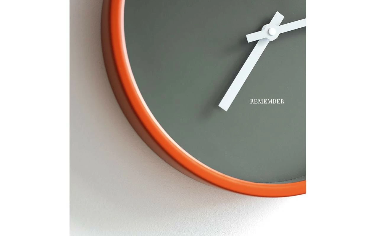 Remember Horloge Murale Mocca Ø 30 Cm, Gris/Orange - Horloge Murale – Image 2