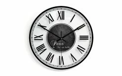 Trenddeko Horloge Murale La Vie Est Belle Ø 30 Cm, Blanc, Noir - Horloge Murale