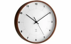 TFA Dostmann Horloge Murale Radio Avec Cadre En Bois 25,5 Cm, Brun/Blanc - Horloge Murale