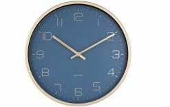 KARLSSON Horloge Murale Gold Elegance Ø 30 Cm, Bleu/Doré - Horloge Murale