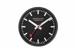 Mondaine Horloge Murale Quartz Ø 25 Cm, Noir/Blanc - Horloge Murale