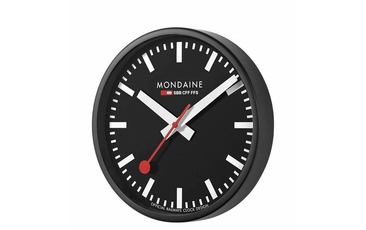 Mondaine Horloge Murale Quartz Ø 25 Cm, Noir/Blanc - Horloge Murale – Image 2