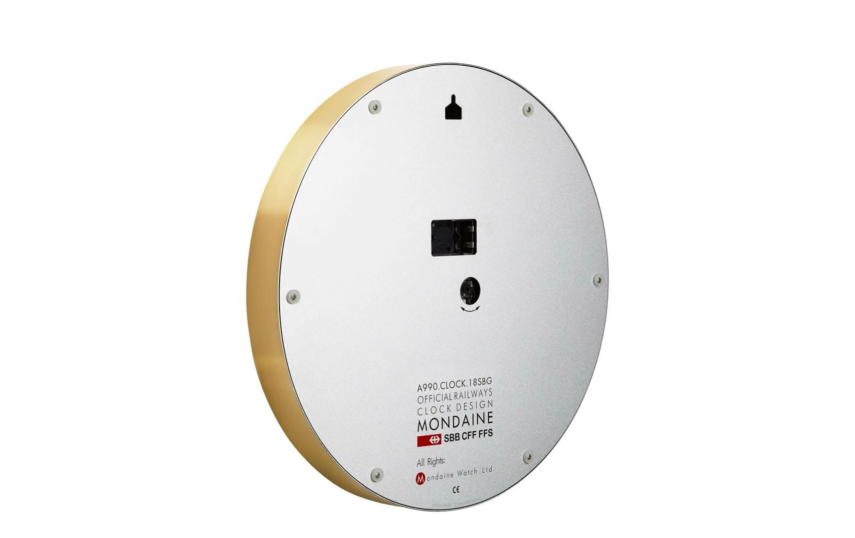 Mondaine Horloge Murale Quartz Ø 25 Cm, Doré/Blanc - Horloge Murale – Image 2