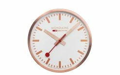 Mondaine Horloge Murale Quartz Ø 25 Cm, Cuivre/Blanc - Horloge Murale