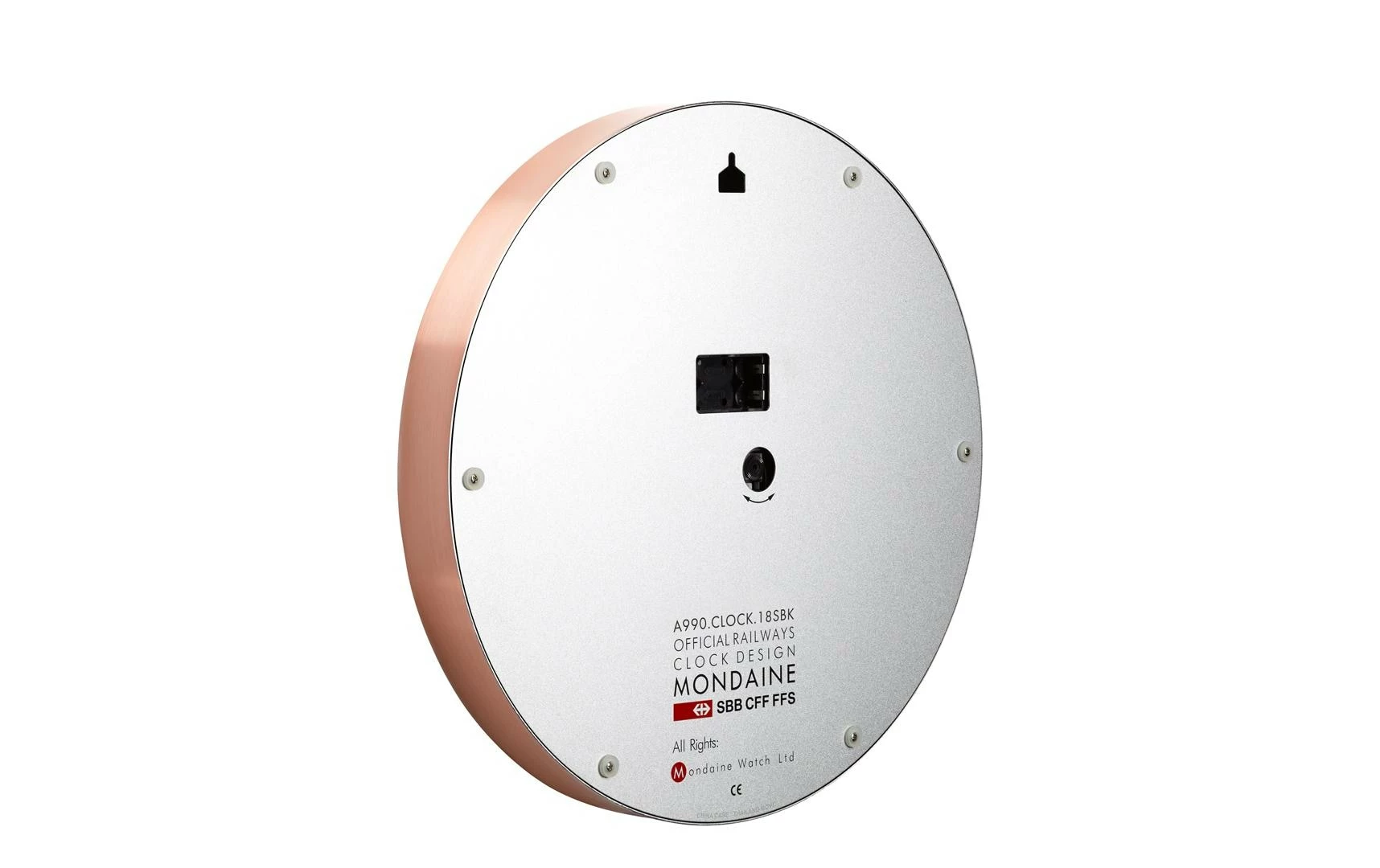 Mondaine Horloge Murale Quartz Ø 25 Cm, Cuivre/Blanc - Horloge Murale – Image 2