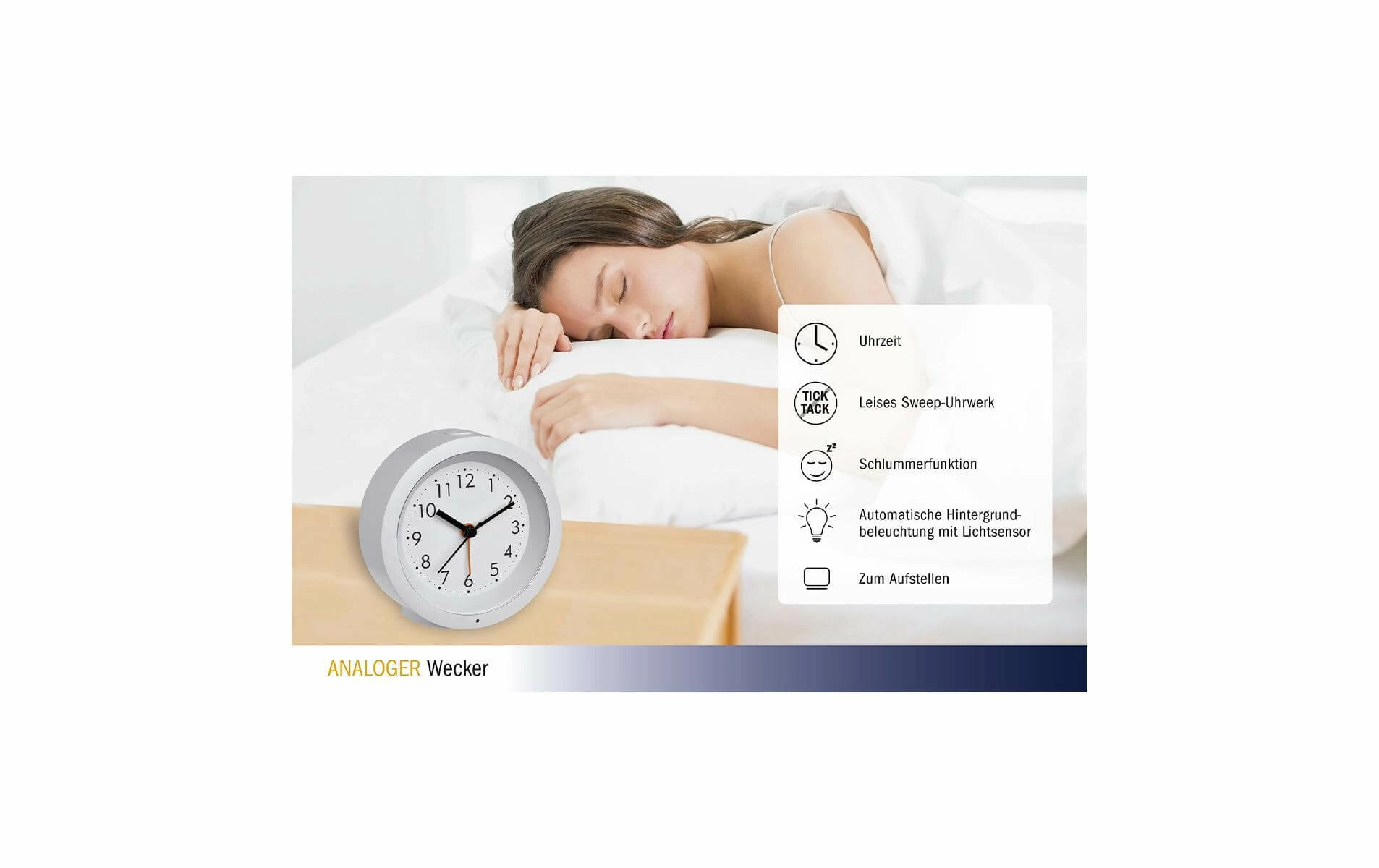 TFA Dostmann Réveil Classique Blanc - Réveils – Image 3