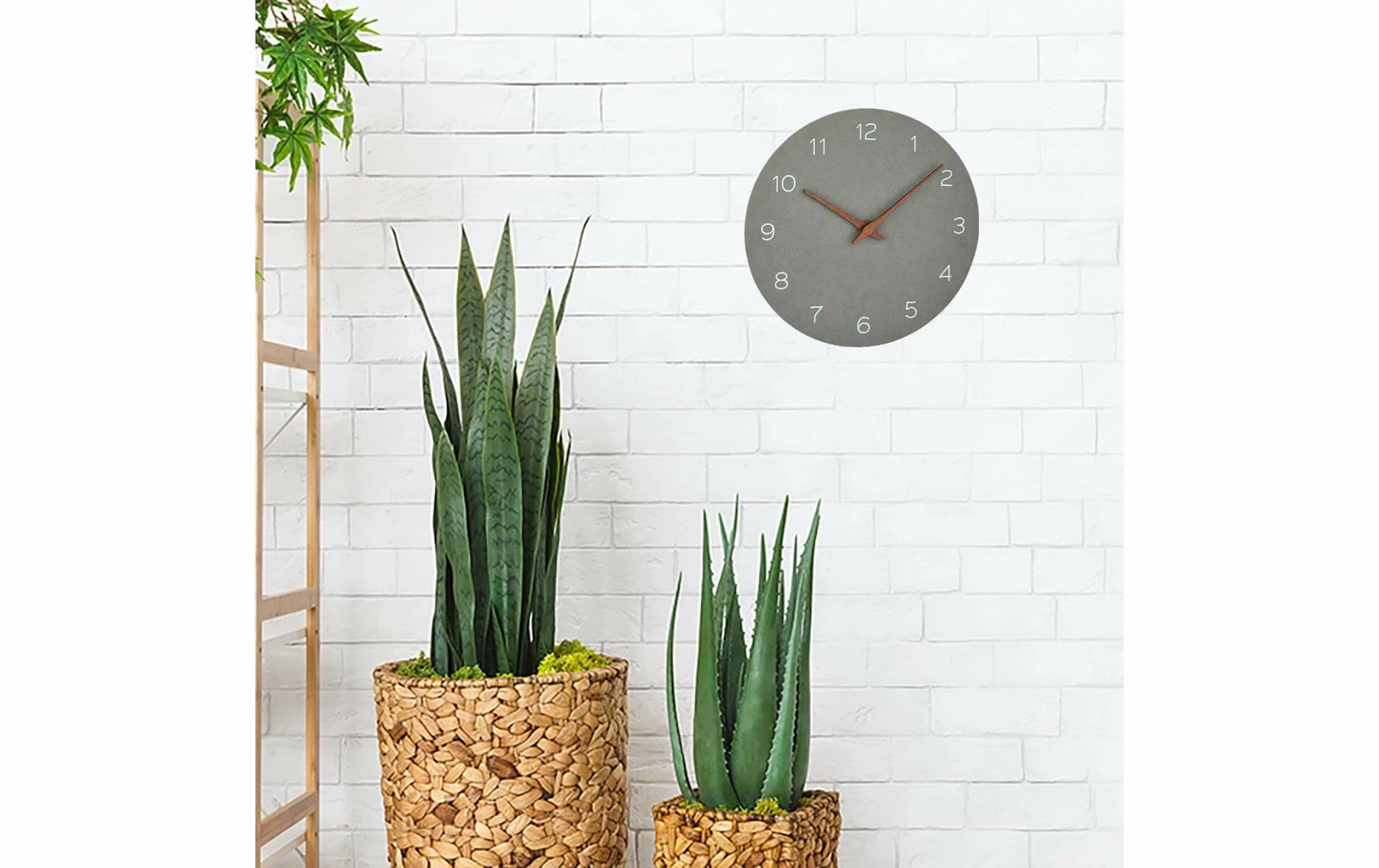 TFA Dostmann Horloge Murale Analogique Avec Aspect Bois Ø 29.7 Cm, Gris Béton - Horloge Murale – Image 2