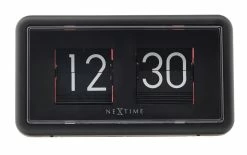 NeXtime Horloge De Bureau Petit Flip 18 X 10 X 7 Cm, Orange/Noir - Horloge Murale