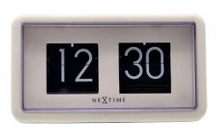 NeXtime Horloge De Bureau Petit Flip 18 X 10 X 7cm, Blanc - Horloge Murale