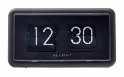 NeXtime Horloge De Bureau Petit Flip 18 X 10 X 7cm, Noir - Horloge Murale