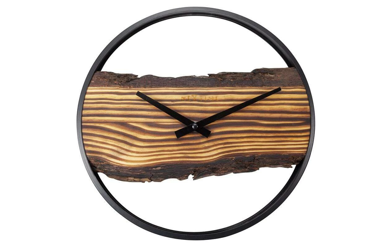 NeXtime Horloge Murale Forêt Ø 30 Cm, Brun - Horloge Murale