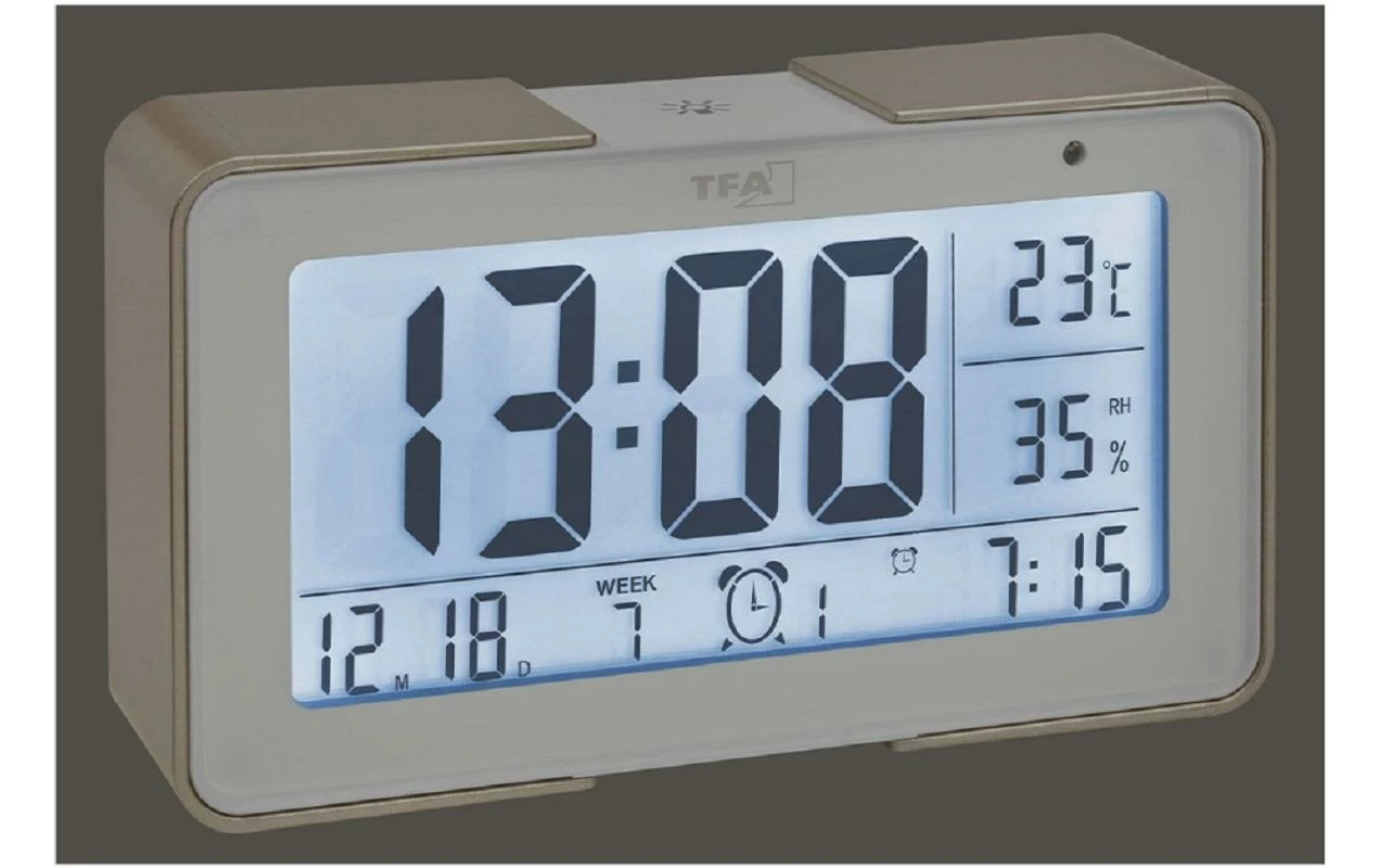 TFA Dostmann Réveil Numérique Melody Blanc/Champagne - Réveils – Image 2