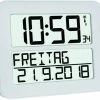 TFA Dostmann Horloge Murale Radio Timeline Max Blanc - Horloge Murale