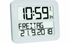 TFA Dostmann Horloge Murale Radio Timeline Max Blanc - Horloge Murale