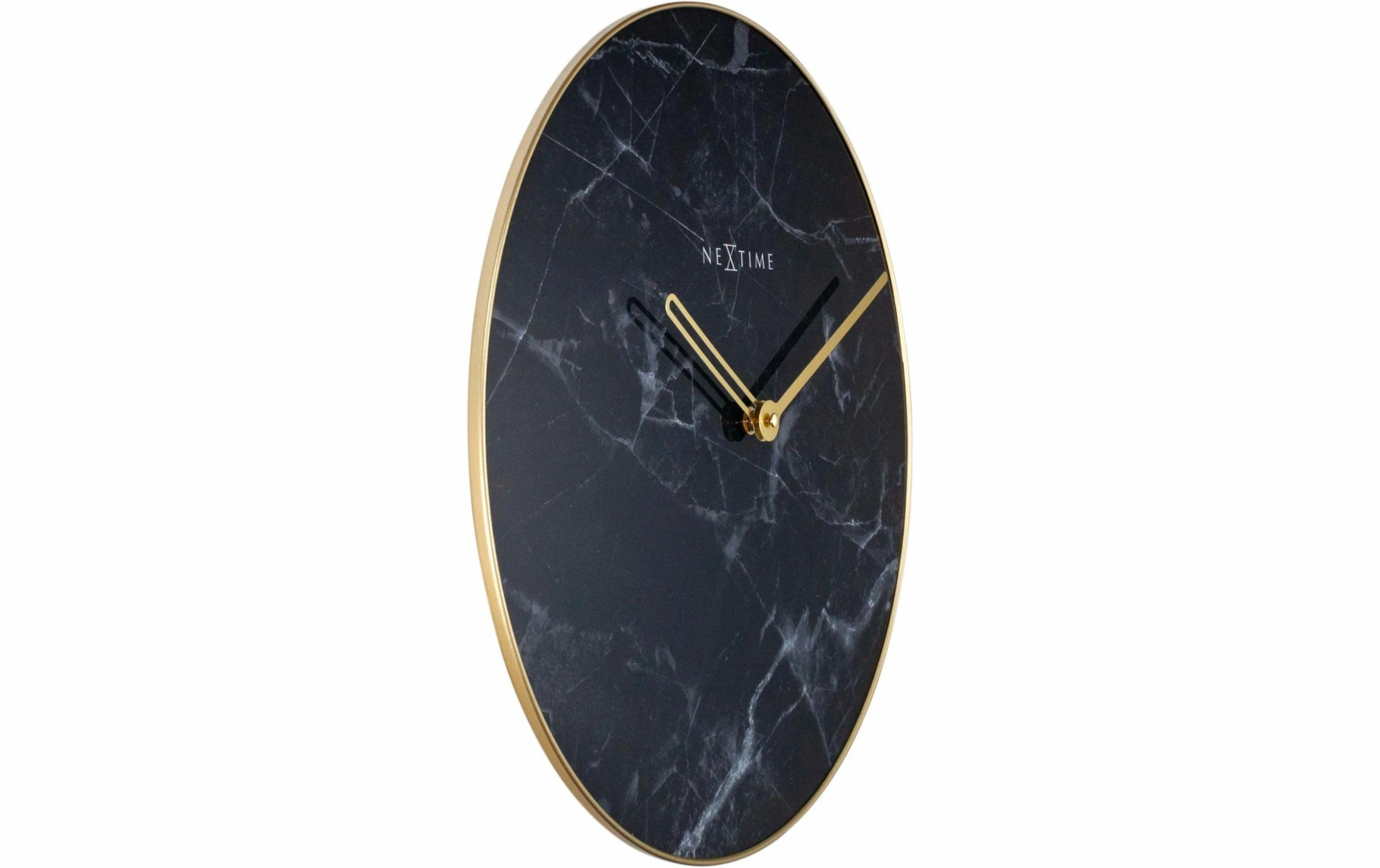 NeXtime Horloge Murale Marbre Ø 40 Cm Noir/Doré - Horloge Murale – Image 2