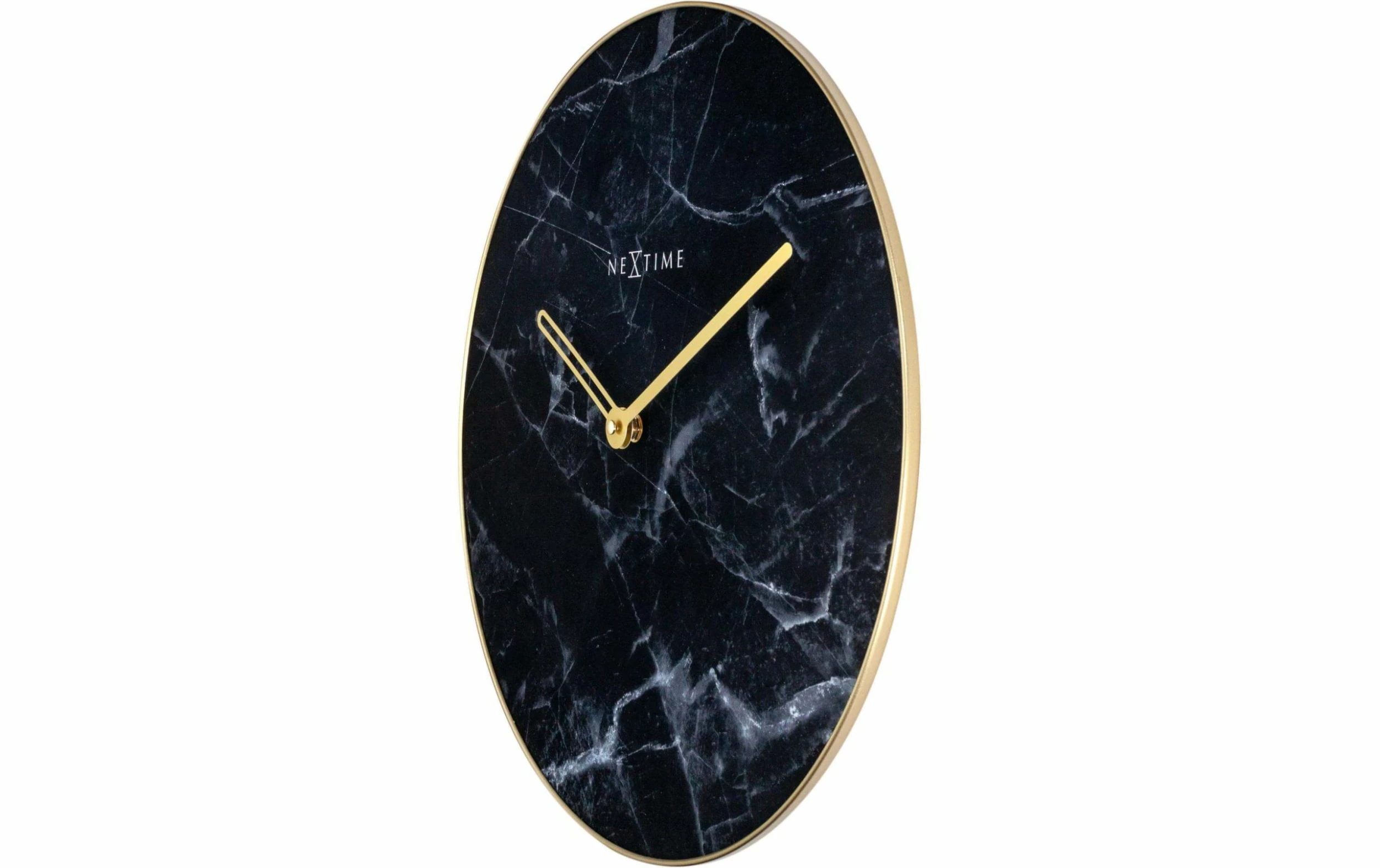 NeXtime Horloge Murale Marbre Ø 40 Cm Noir/Doré - Horloge Murale – Image 3