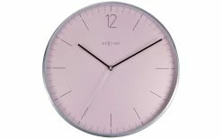NeXtime Horloge Murale Essentiel Ø 34 Cm Argenté/Rose - Horloge Murale