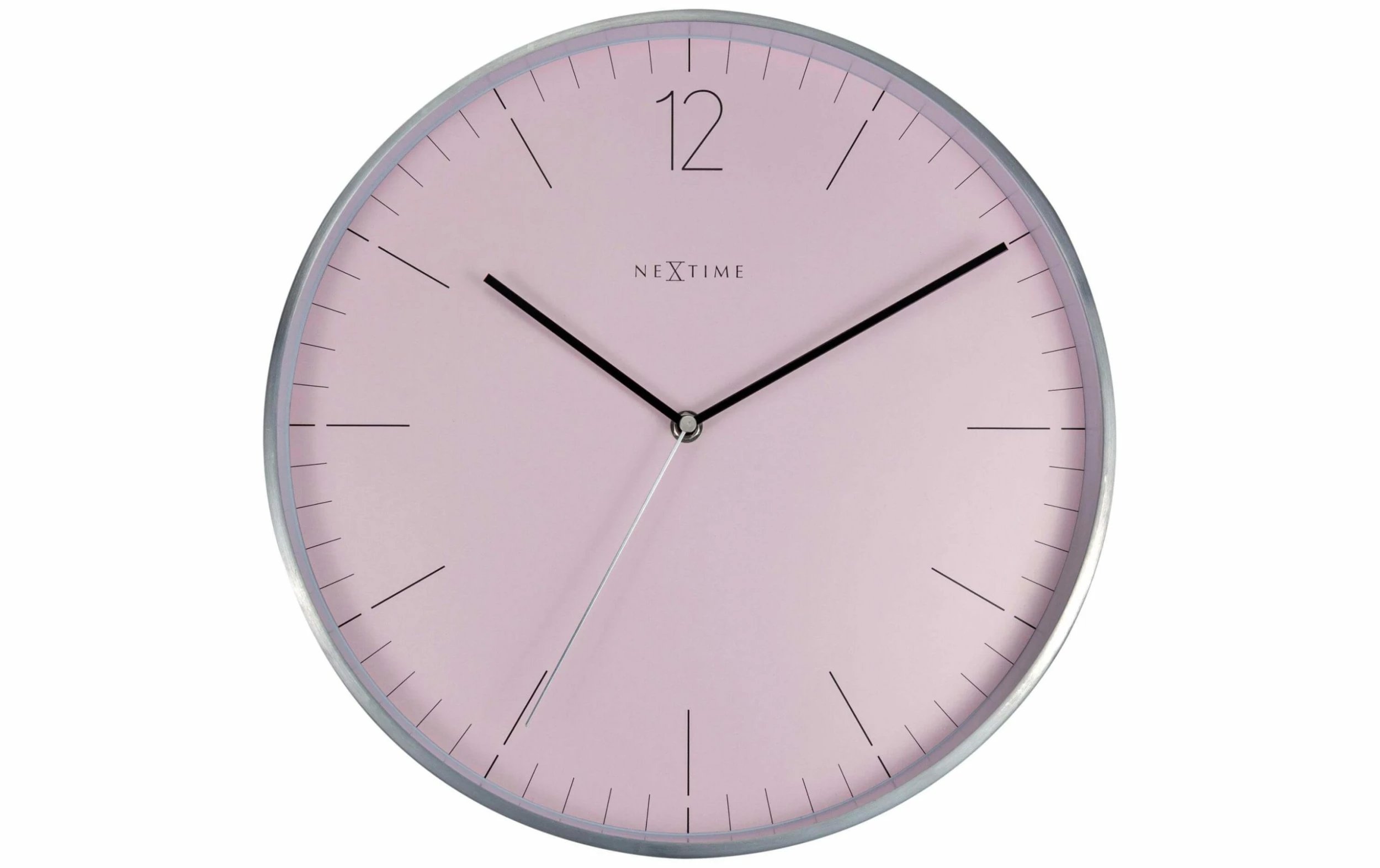 NeXtime Horloge Murale Essentiel Ø 34 Cm Argenté/Rose - Horloge Murale