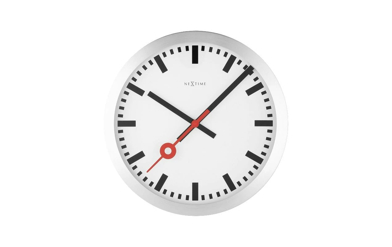 NeXtime Horloge Murale Station Ø 35 Cm Blanc - Horloge Murale