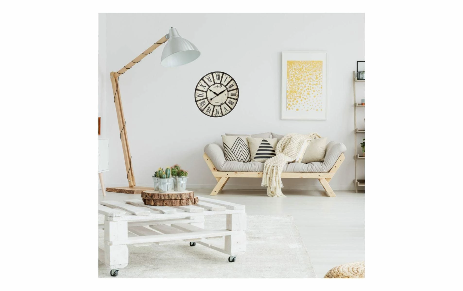 TFA Dostmann Horloge Murale Vintage XXL Ø 57 Cm, Crème/Noir - Horloge Murale – Image 2