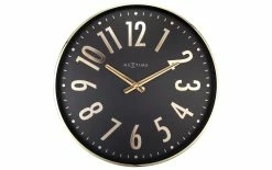 NeXtime Horloge Murale Alchemy Ø 40 Cm, Doré/Noir - Horloge Murale