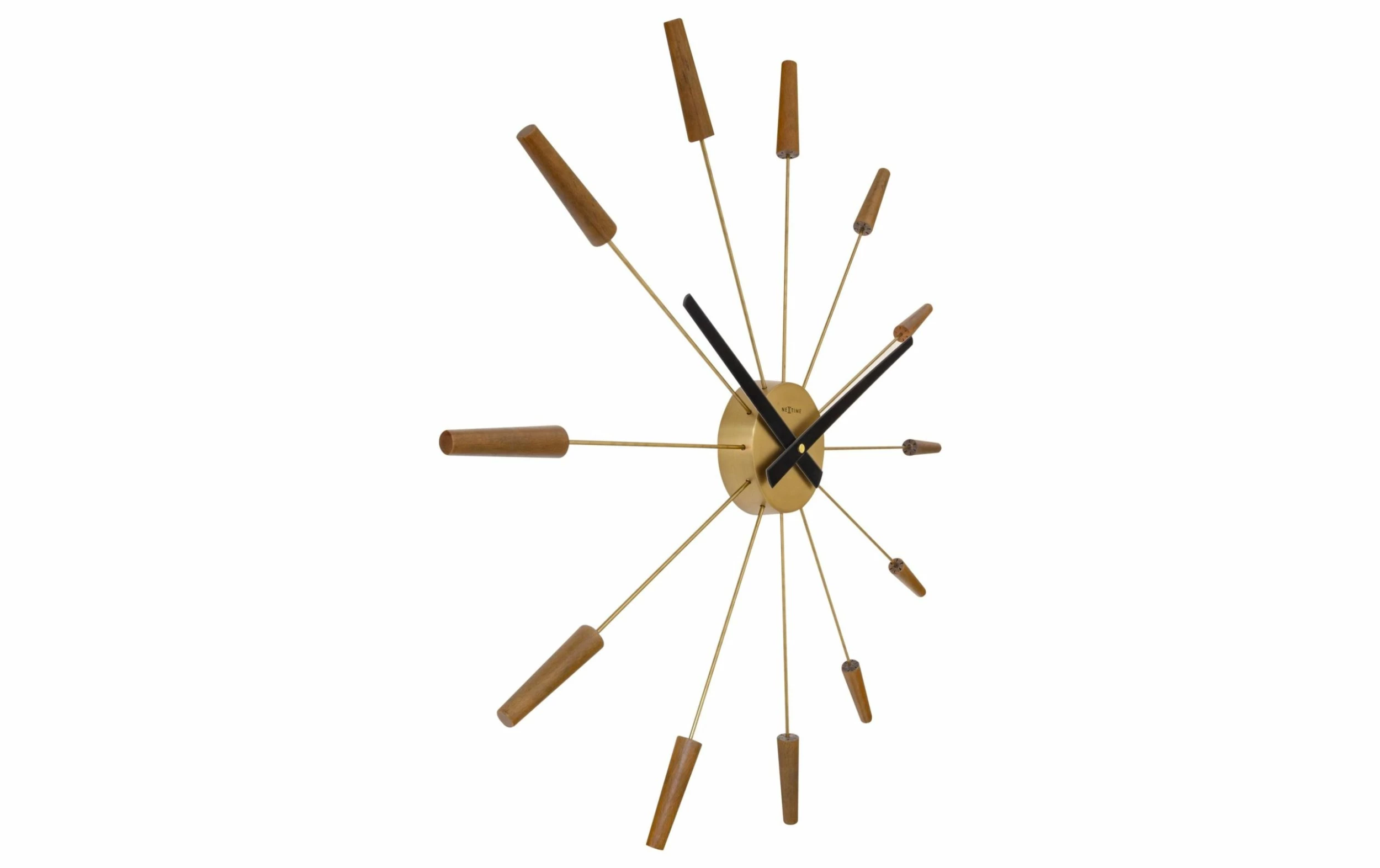 NeXtime Horloge Murale Fiche Inn Ø 58 Cm Acier Inoxydable/Noix - Horloge Murale – Image 3