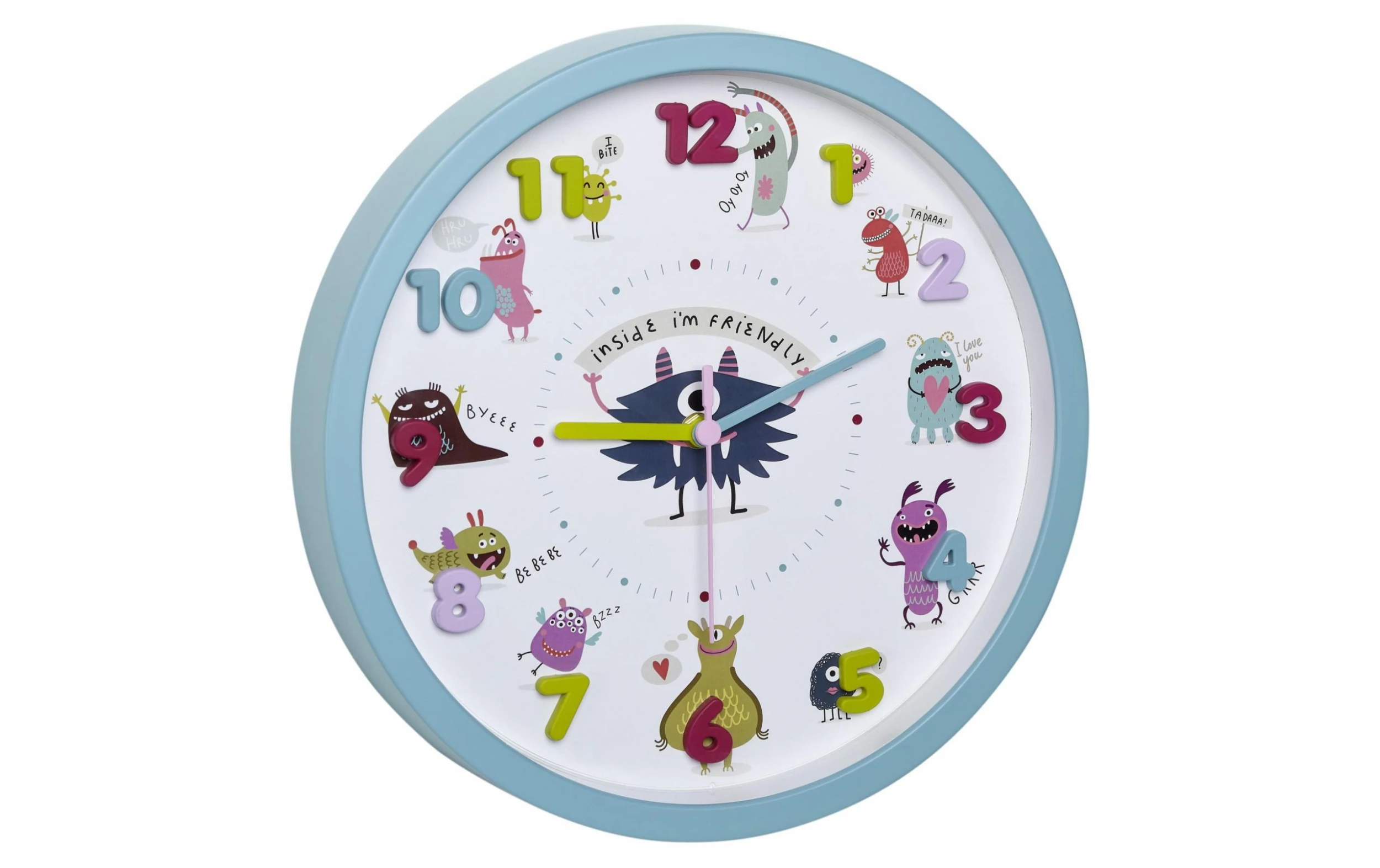 TFA Dostmann Horloge Murale Petits Monstres Ă 30,9 Cm, Multicolore - Horloge Murale