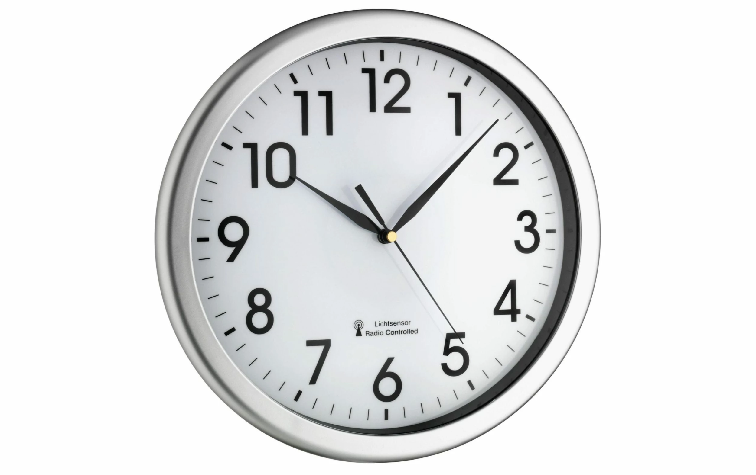 TFA Dostmann Horloge Murale Radio Corona Ă 30,8 Cm, Argent - Horloge Murale