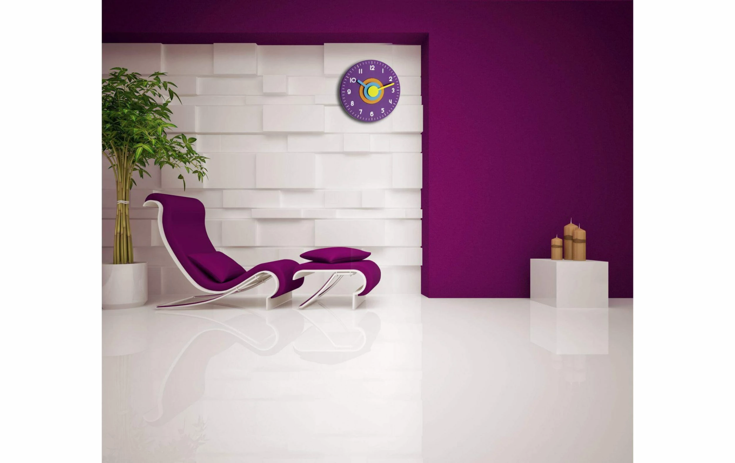 TFA Dostmann Horloge Murale Ø 23 Cm, Violet - Horloge Murale – Image 2