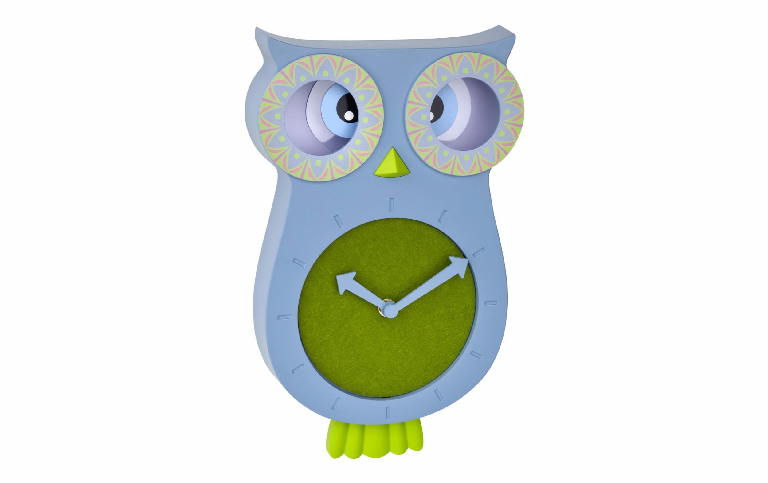 TFA Dostmann Pendule Pour Enfants Hibou Willy 33,2 X 20,7 Cm, Bleu/Vert - Horloge Murale