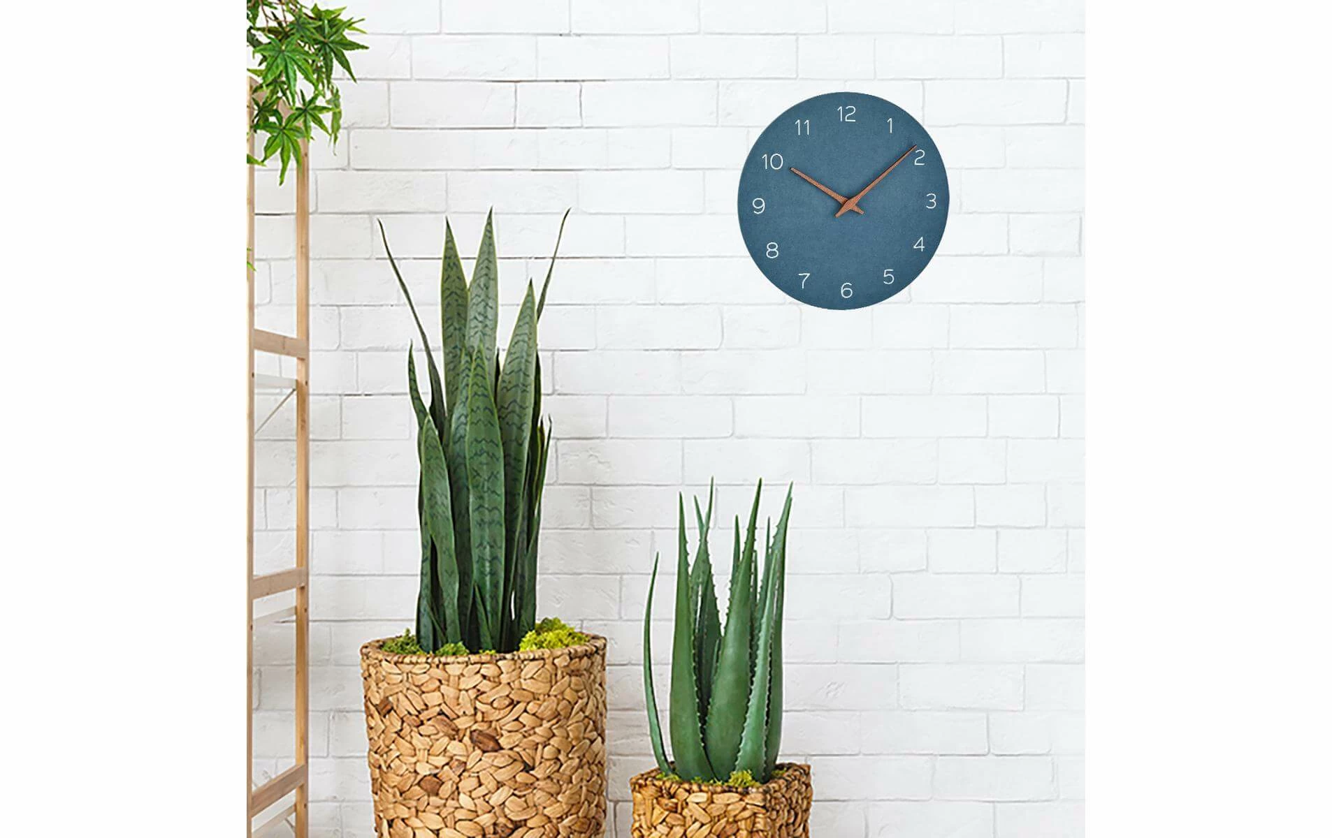 TFA Dostmann Horloge Murale Analogique Avec Aspect Bois Ø 29.7 Cm, Bleu Pigeon - Horloge Murale – Image 2
