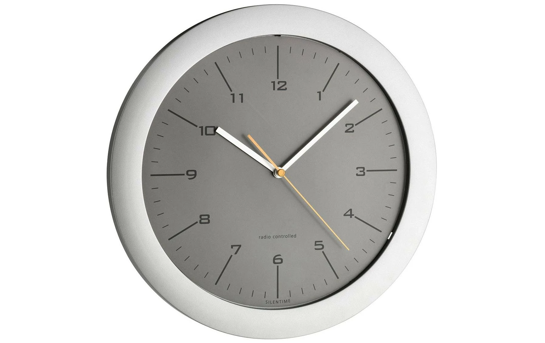 TFA Dostmann Horloge Murale Radio 30,2 Cm, Gris/Argenté - Horloge Murale