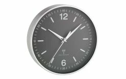 TFA Dostmann Horloge Murale Radio Avec Cadre En Aluminium 19,5 Cm, Noir/Argenté - Horloge Murale