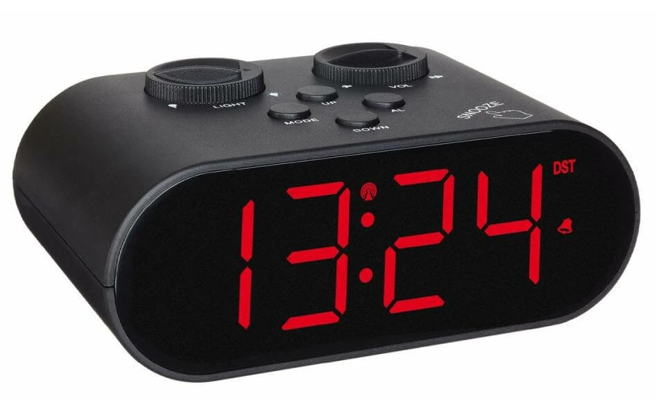 TFA Dostmann Réveil Radio-piloté Ellypse Noir - Réveils