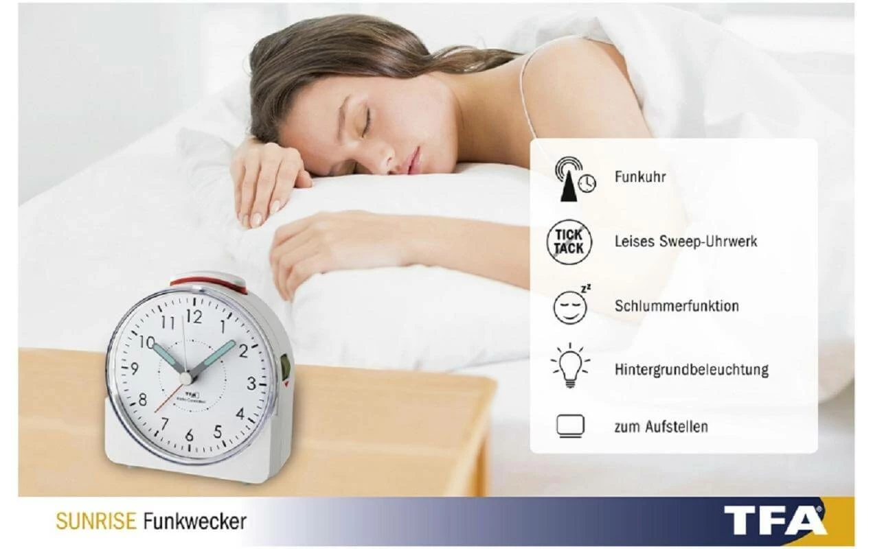 TFA Dostmann Réveil Radio-piloté Lever Du Soleil Blanc - Réveils – Image 3