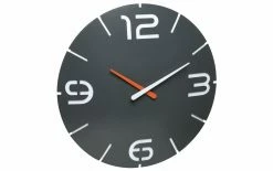 TFA Dostmann Horloge Murale Radio Contour Anthracite, Ø 35 Cm - Horloge Murale