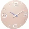 TFA Dostmann Horloge Murale Radio Contour Rose-abricot, Ø 35 Cm - Horloge Murale