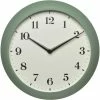 TFA Dostmann Horloge Murale Radio Rétro Vert, Ø 27 Cm - Horloge Murale