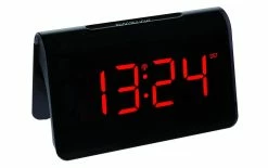 TFA Dostmann Réveil Radio-piloté Icon Noir, Rouge - Réveils