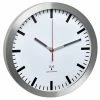 TFA Dostmann Horloge Murale Radio Argenté, Ø 30 Cm - Horloge Murale