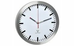 TFA Dostmann Horloge Murale Radio Argenté, Ø 30 Cm - Horloge Murale