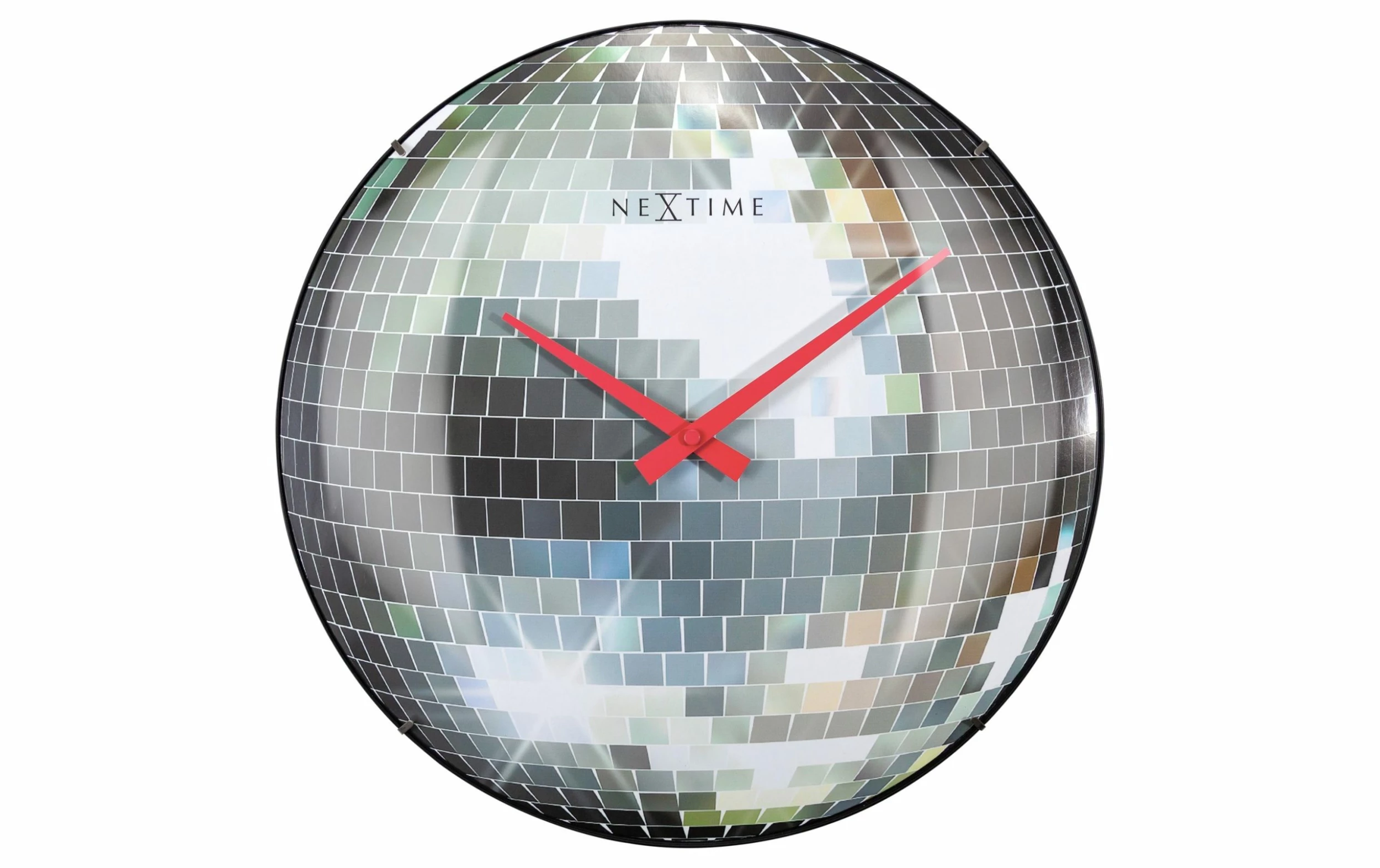 NeXtime Horloge Murale Disco Ball Ø 35 Cm, Argenté - Horloge Murale