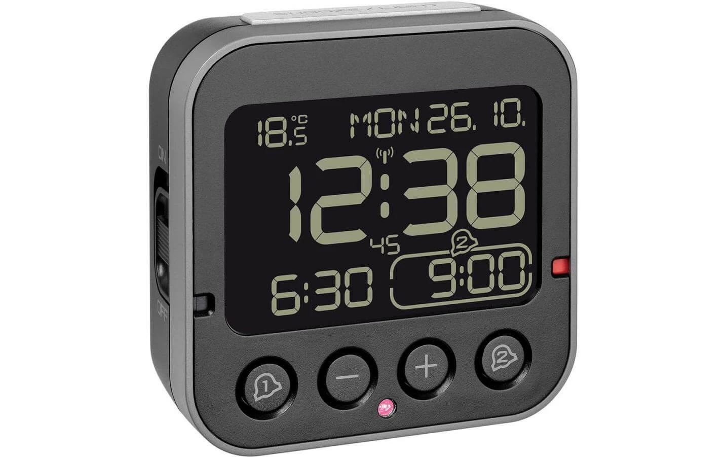 TFA Dostmann Réveil Radio-piloté Bingo Noir - Réveils