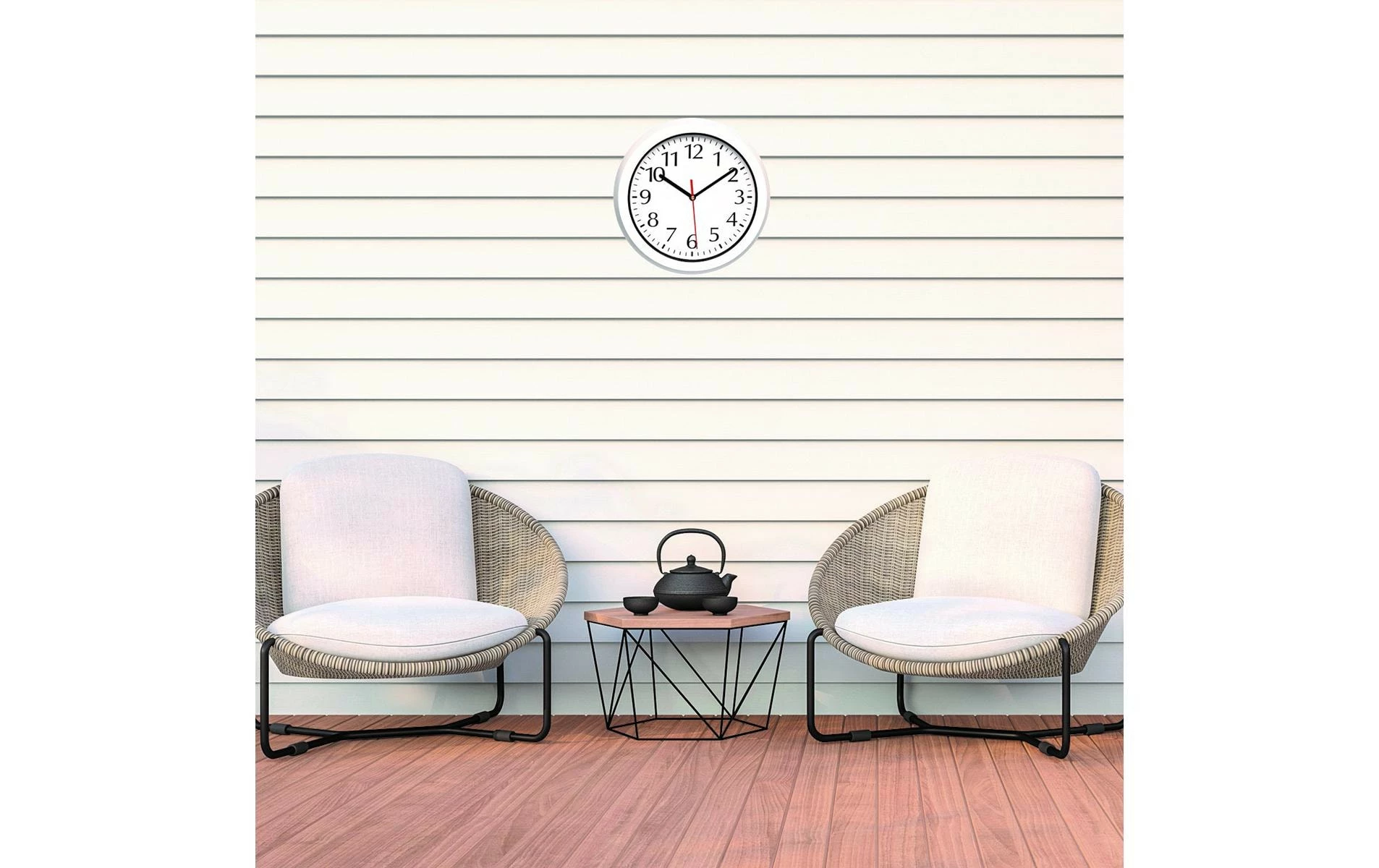 TFA Dostmann Horloge De Jardin En Plein Air Ă 30,5 Cm, Blanc - Horloge Murale â Image 2