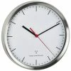 TFA Dostmann Horloge Murale Radio Avec Cadre En Acier Inoxydable Ø 22 Cm, Argenté/Blanc - Horloge Murale