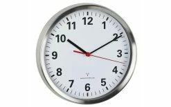 TFA Dostmann Horloge Murale Radio Argenté, Ø 22 Cm - Horloge Murale