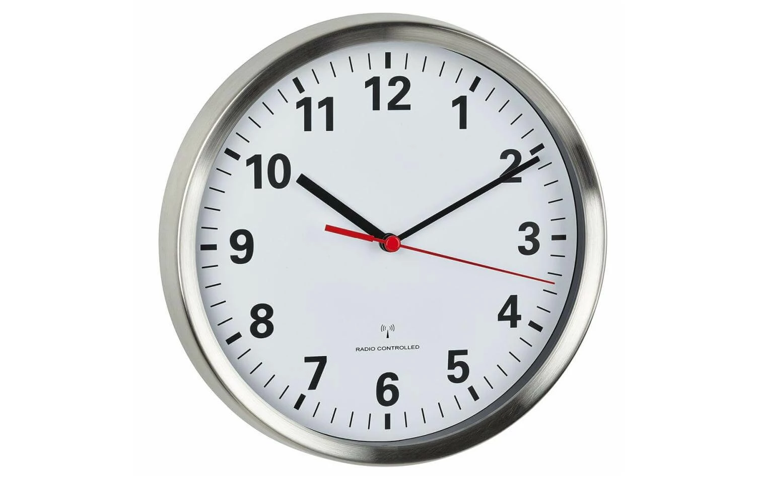 TFA Dostmann Horloge Murale Radio Argenté, Ø 22 Cm - Horloge Murale