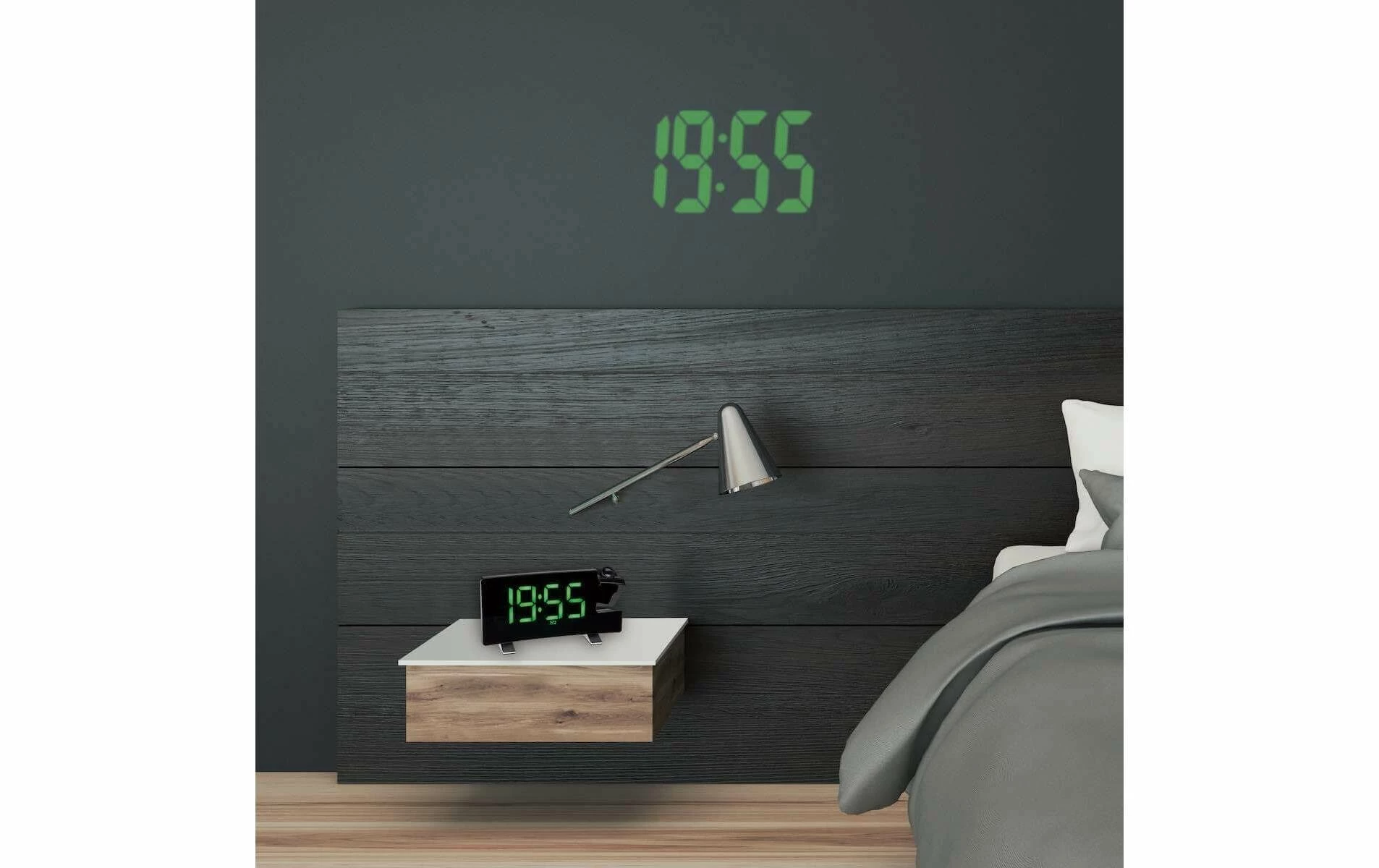 TFA Dostmann Réveil Par Projection Vert, Noir - Horloge Murale – Image 2