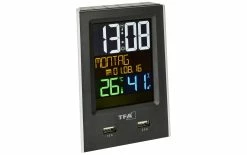 TFA Dostmann Réveil Radio-piloté Charge It Noir - Réveils